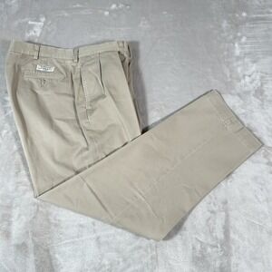 VTG 90s Polo Ralph Lauren Andrew Pants Men 38x32 Khaki Classic Chino Pleated EUC